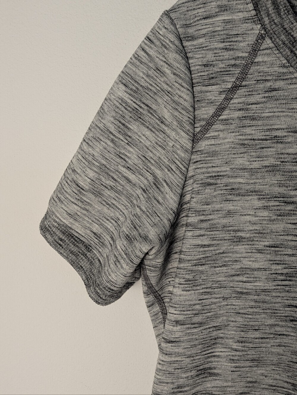 Athleta Large Gray Textured En Route Ponte Short Sleeve Fit & Flare Dress Casual - Picture 4 of 16